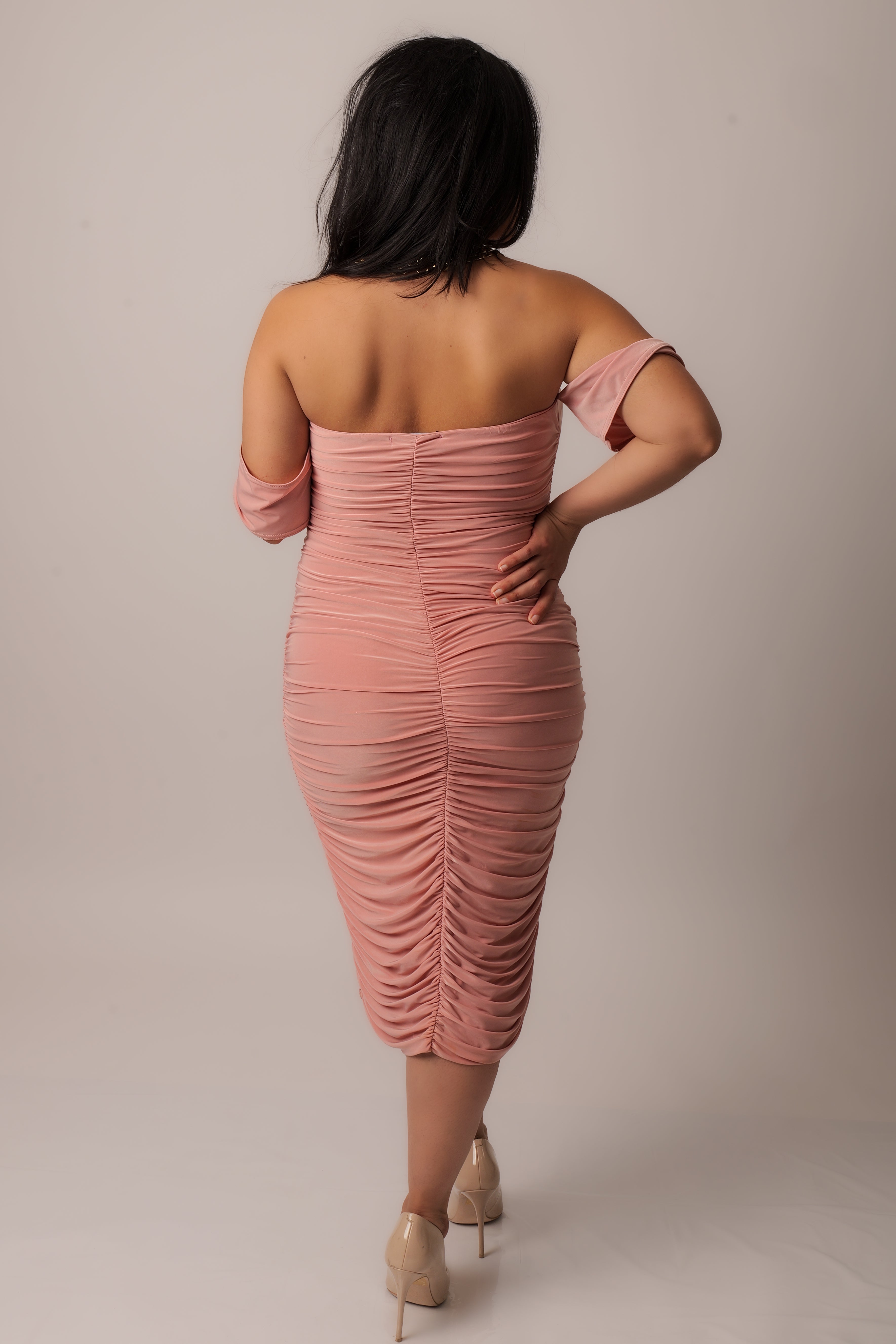 Off the shoulder midi dress