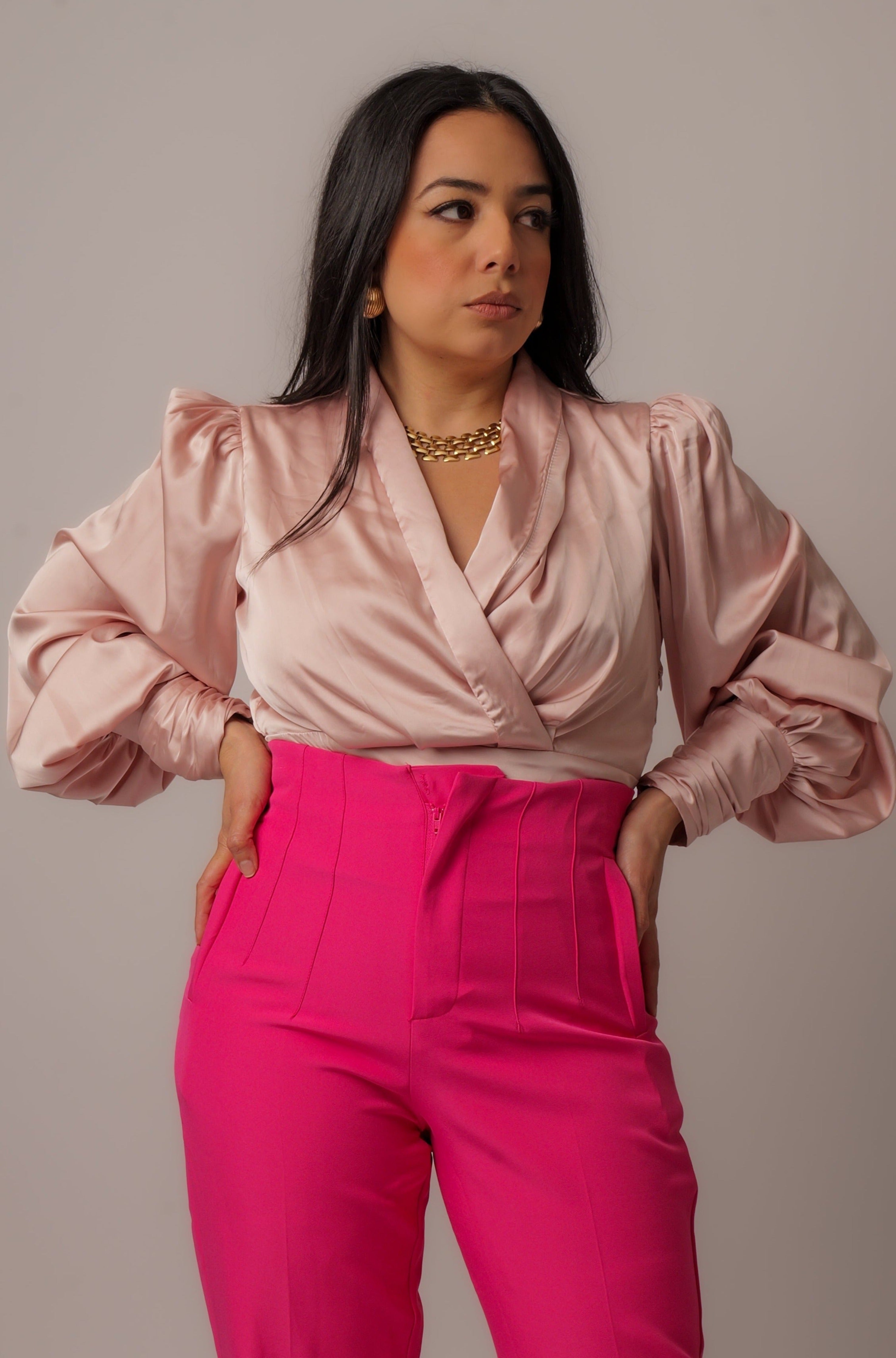 Pink body suit