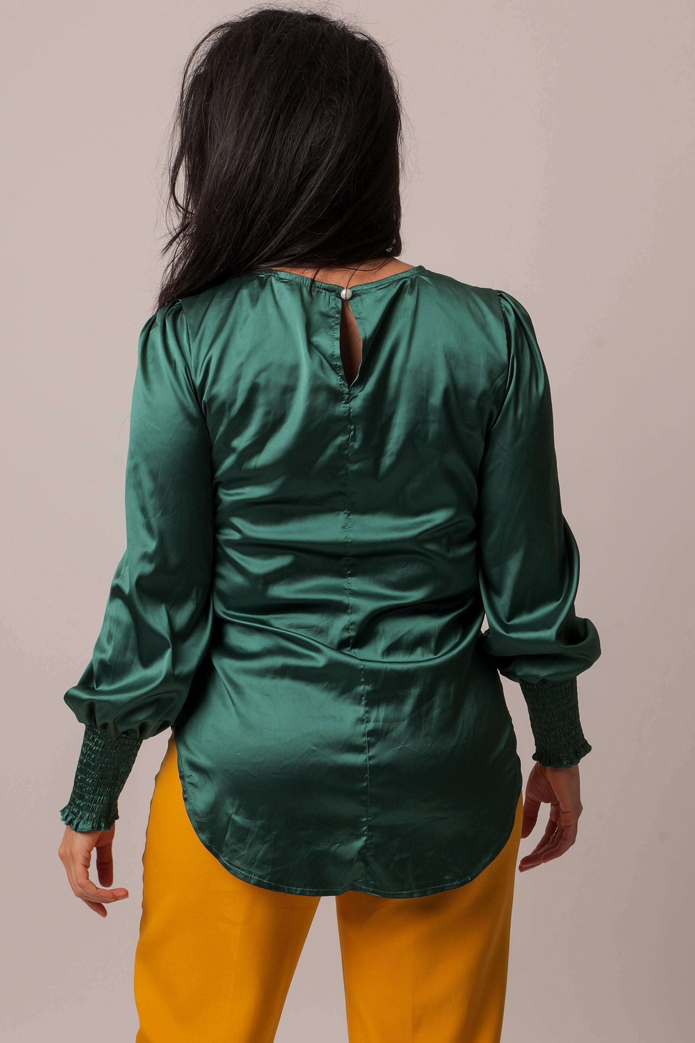 Smocked Cuff Long Sleeve Top