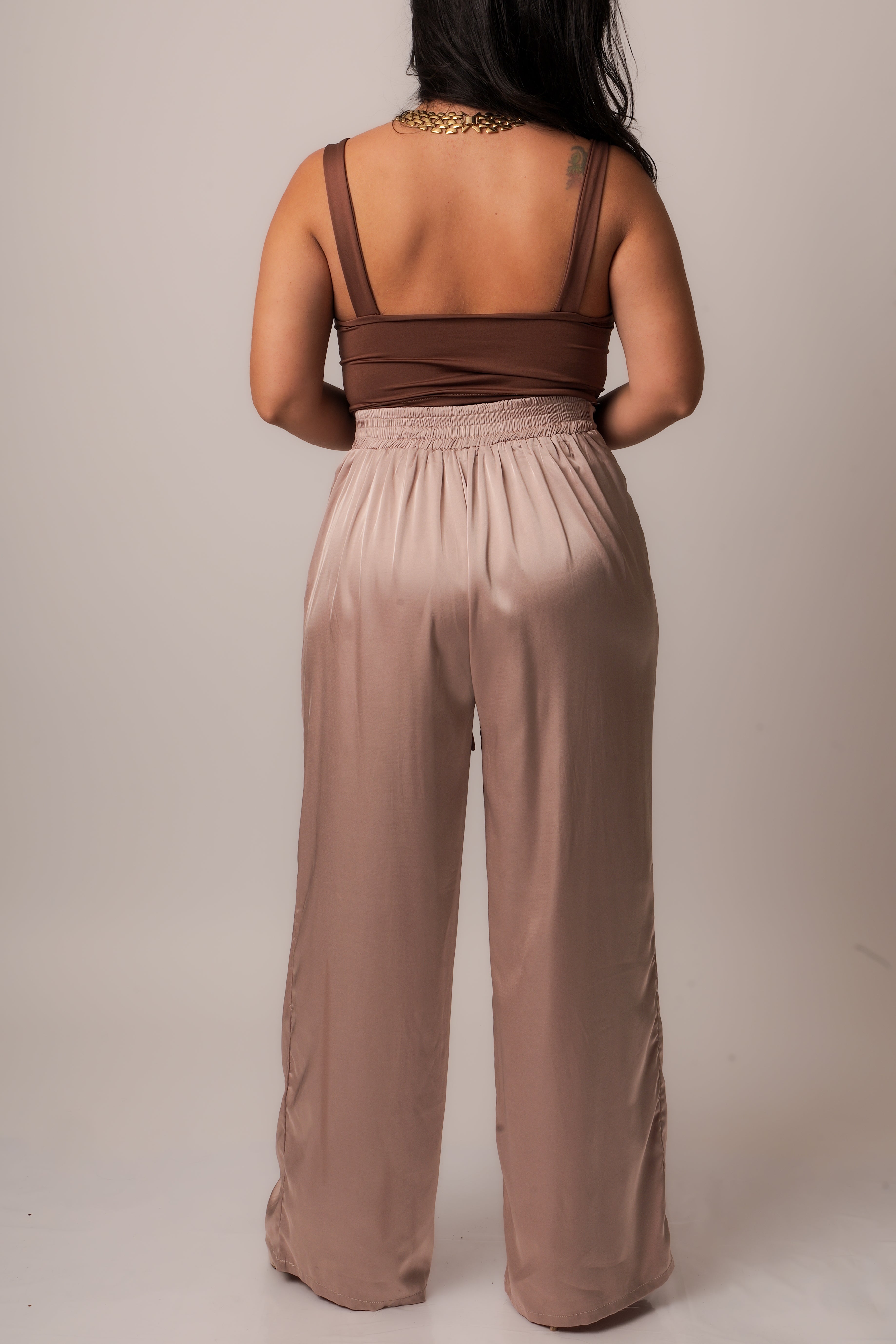 Rose silky pants