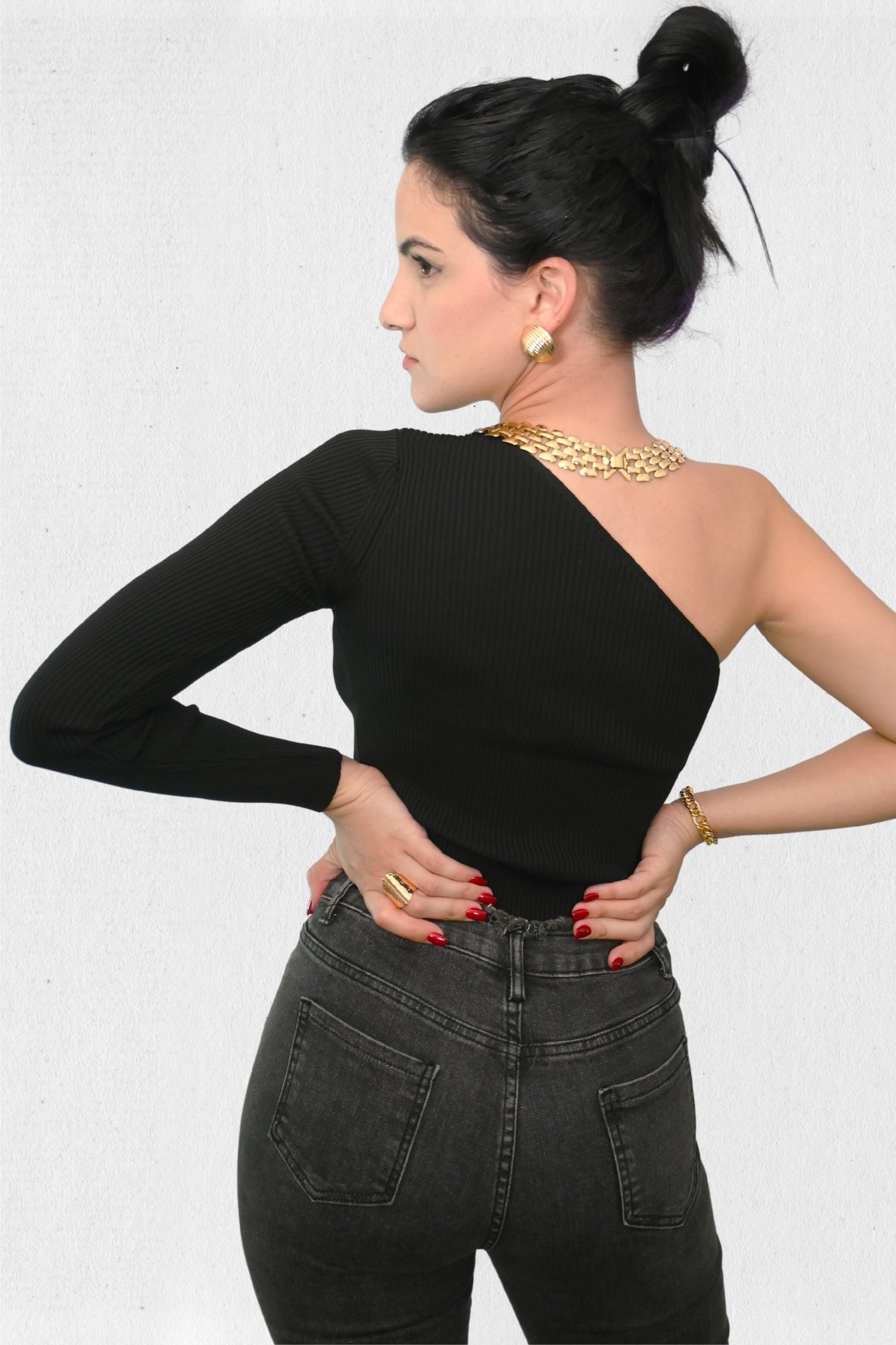 One Shoulder knit Top