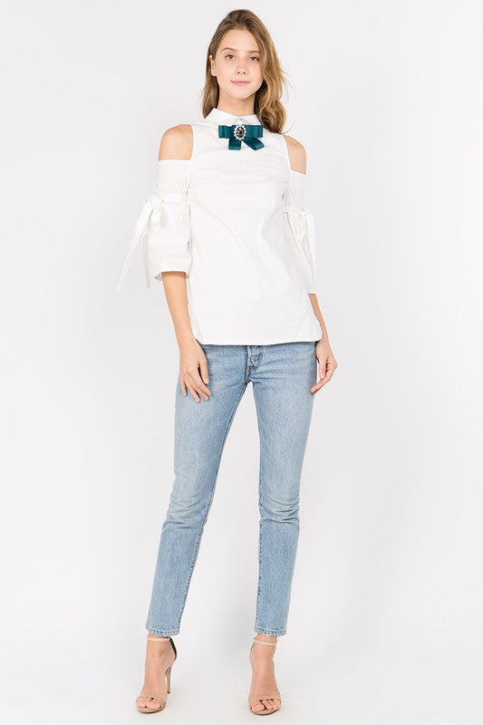 Ribbon off the shoulder Top