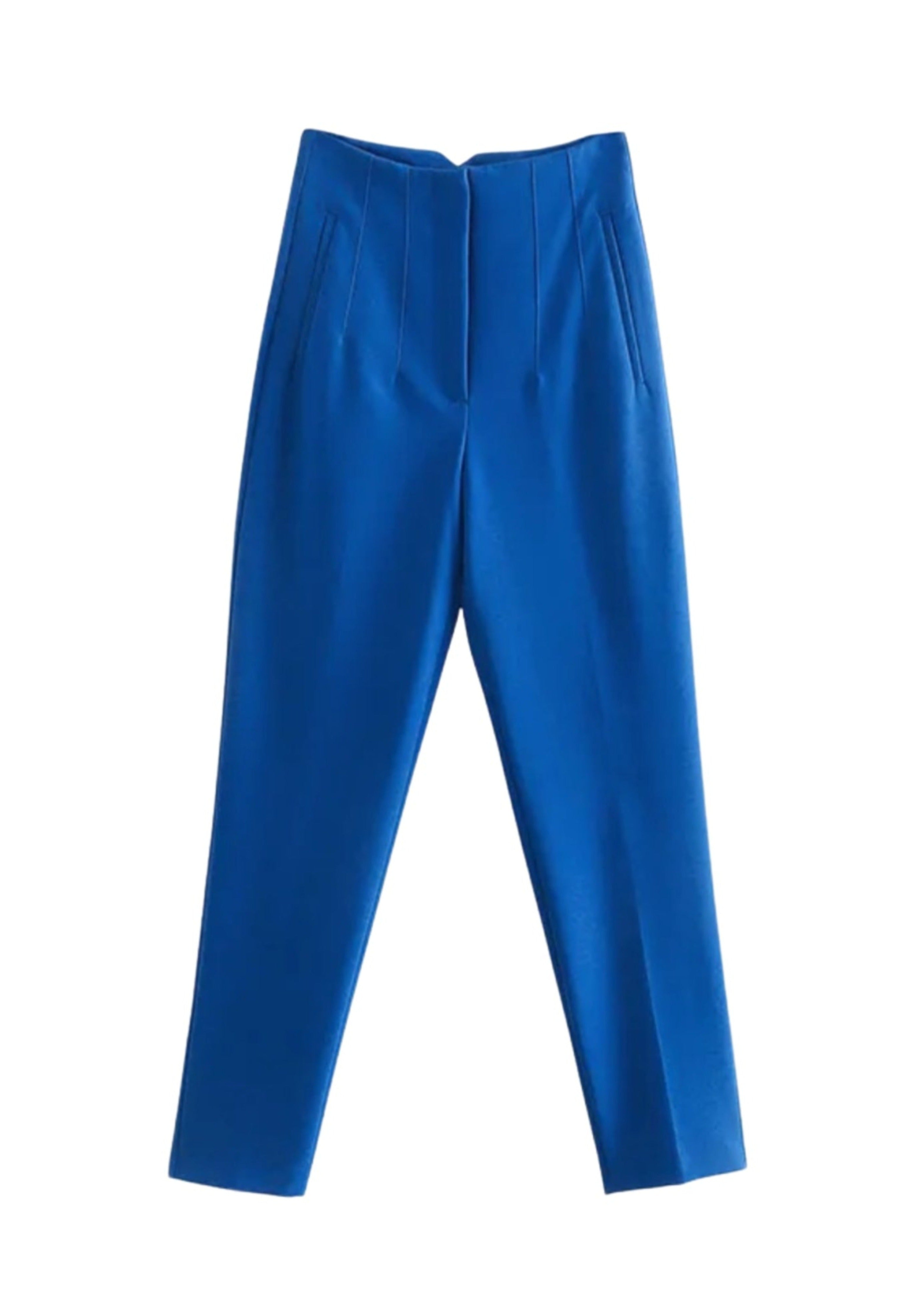 Royal blue high waisted Women pants