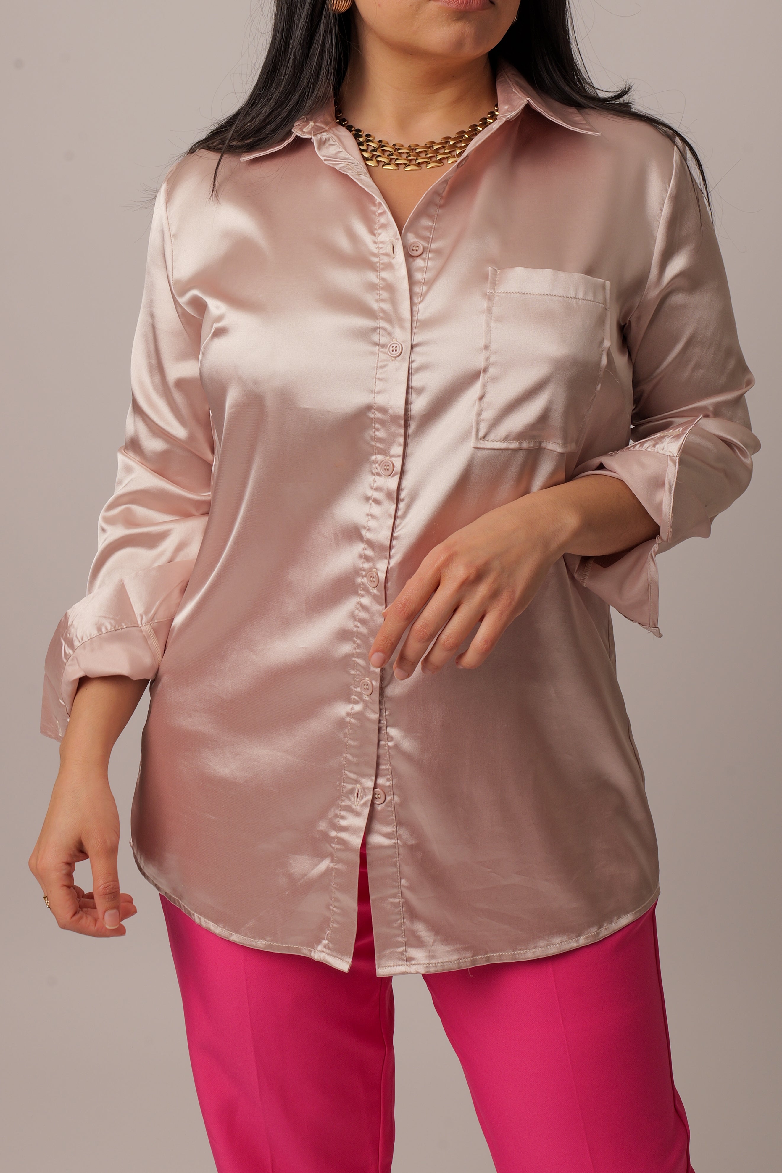 Silky vibe button down shirt