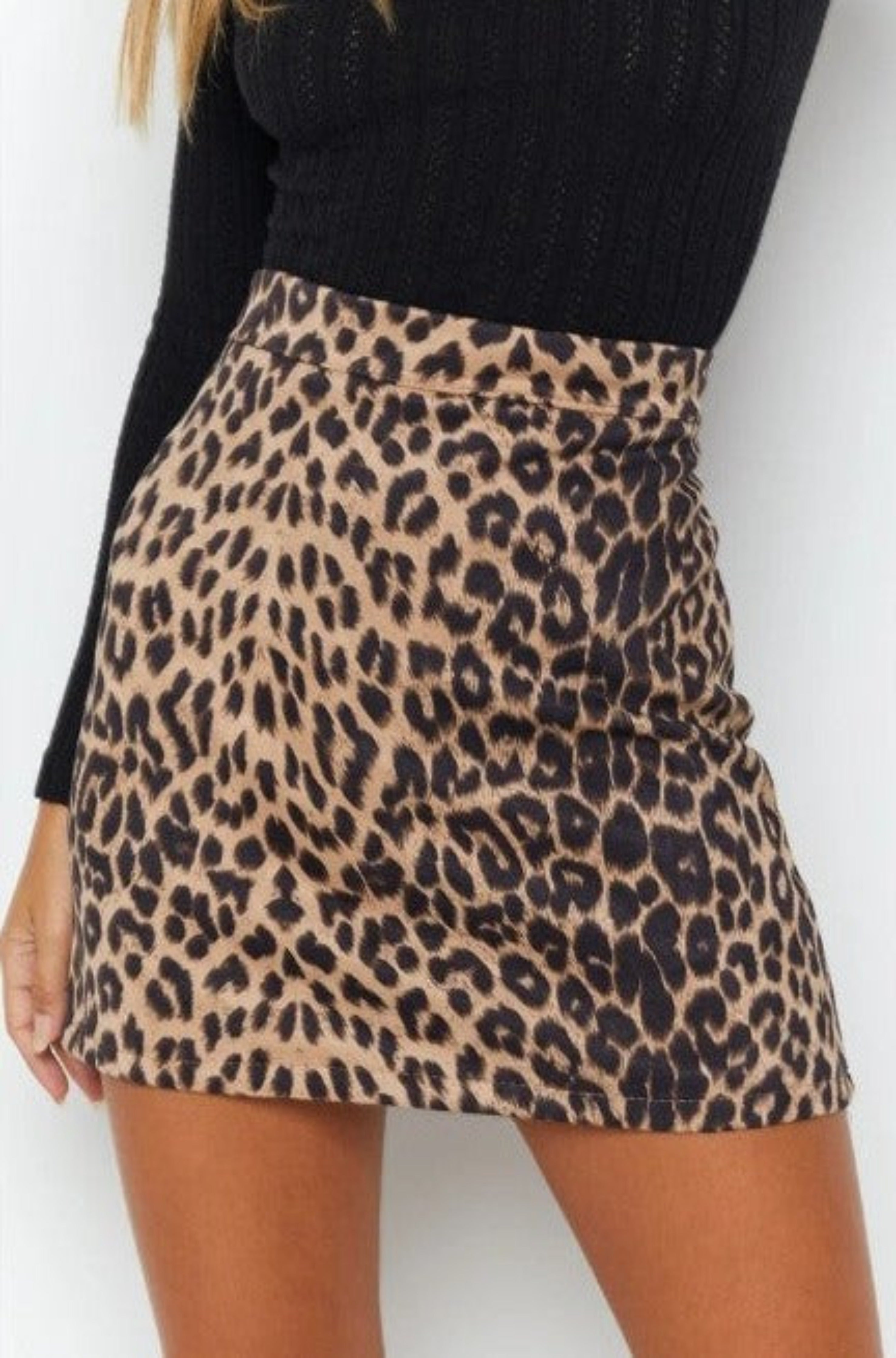 Cheetah print high waisted skirt