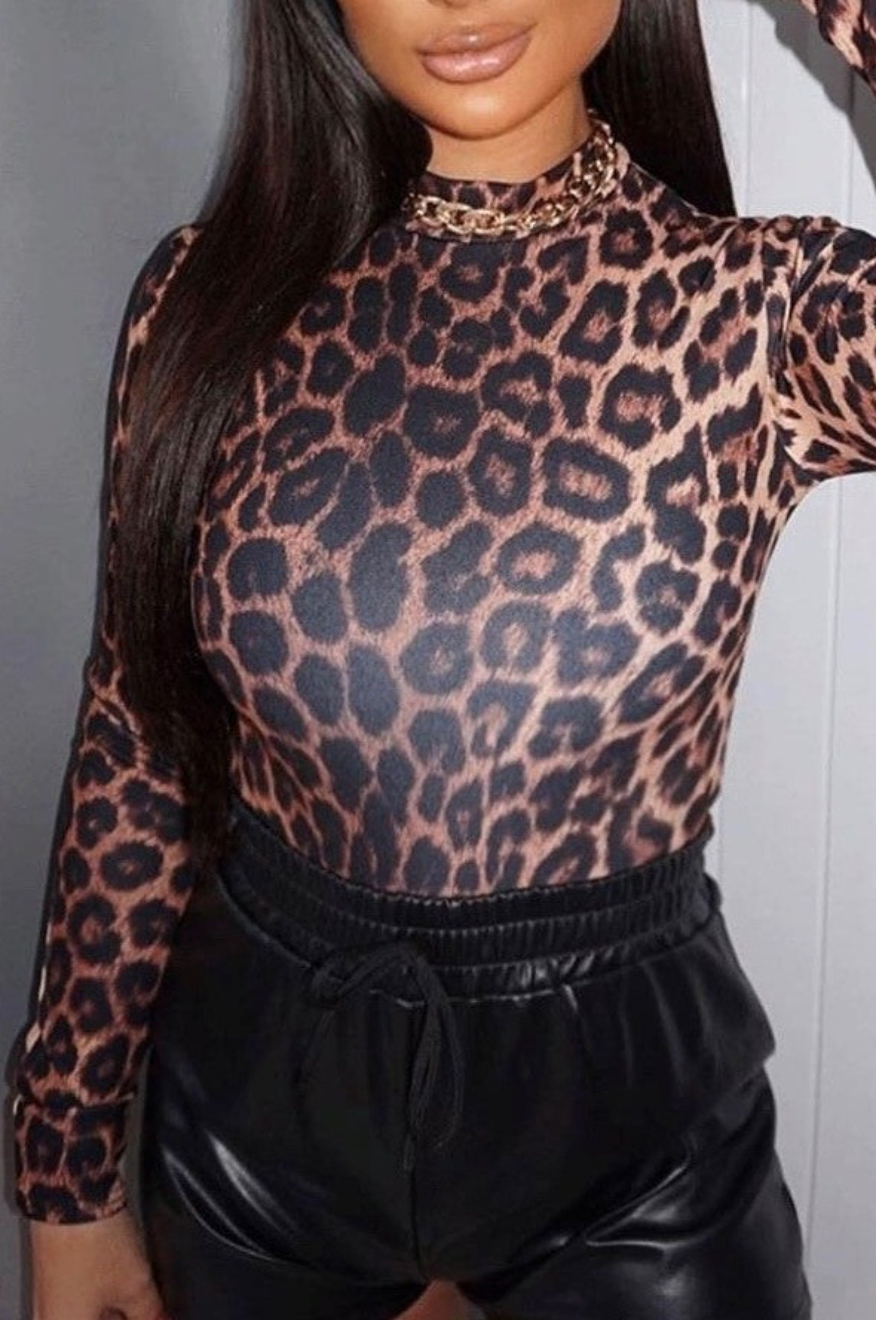 Leopard print bodysuit